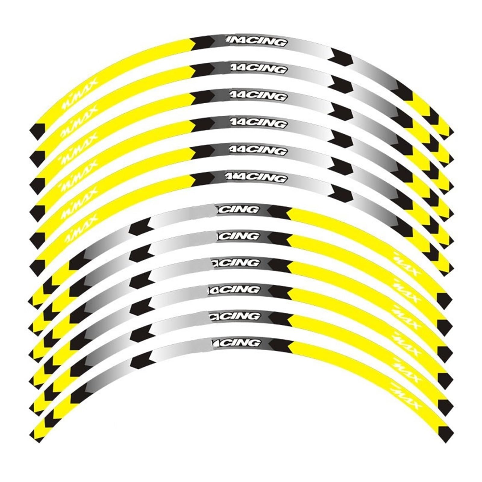 Hub Decals Rim for Ya&maha for T&MAX Purpose Motorcycle Wheel Decals Reflective Stickers Rim Stripes Stripe Tape(A Yellow)