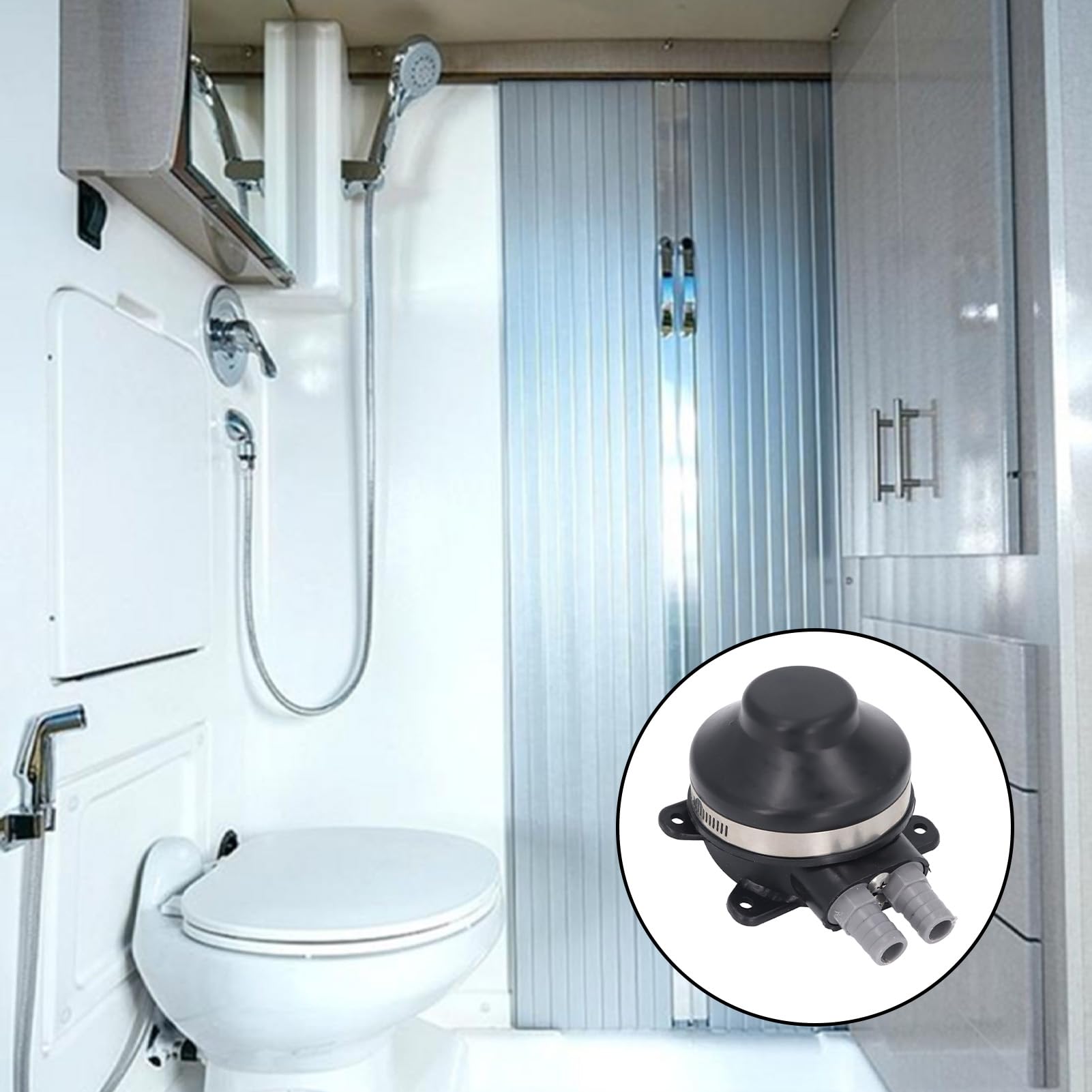 Pompe à Eau à Pied 2,2 GPM Débit Maximum Compacte Utilisation sans Effort Pompe à Pression à Pied pour Bateau Marin RV Yacht Cuisine Salle de Bain