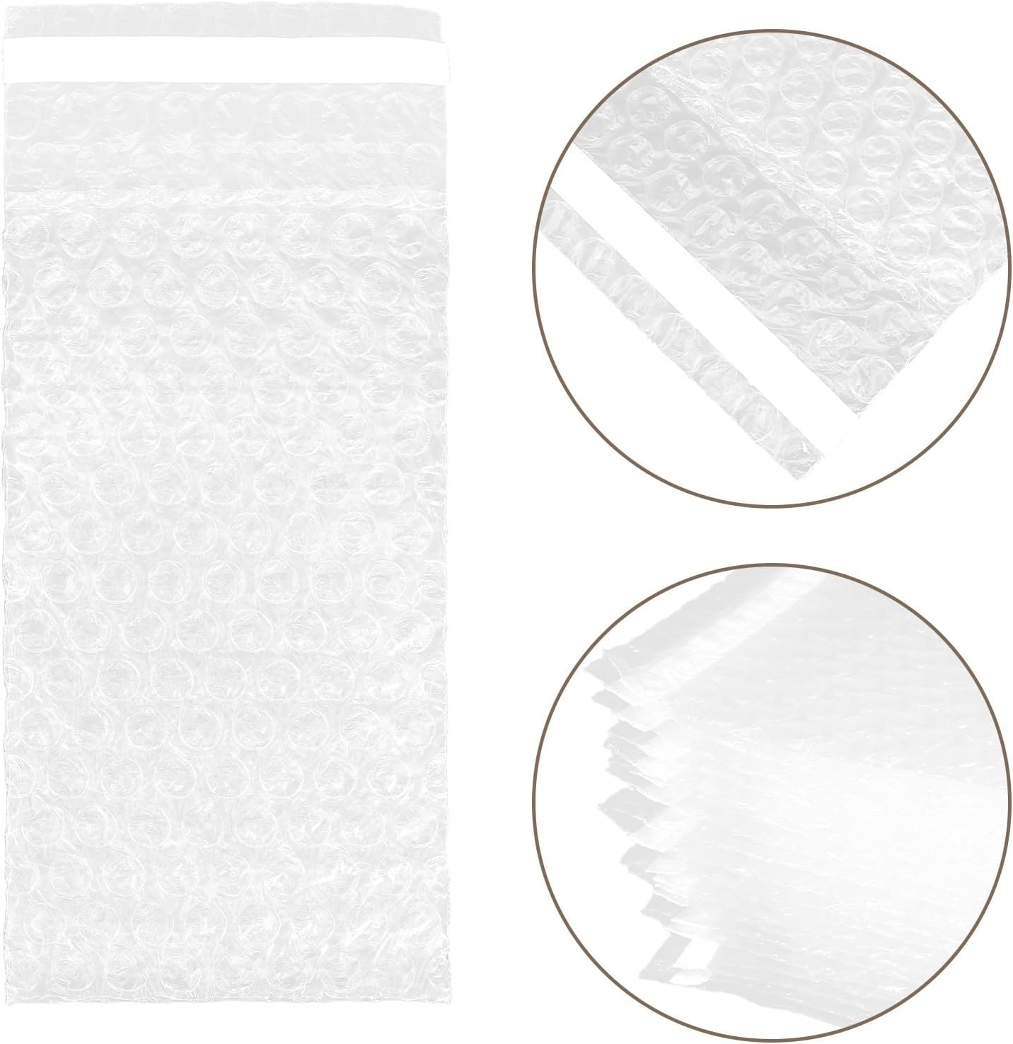Self Seal Bubble Cushioning Bags Shipping 8x4 100pcs Inch Pe Material Protective Mailer Pouches for Logistics Packaging Electronics Jewelry