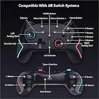 Vista 2 de Matbip Wireless Controller for Switch/Switch Lite/Switch OLED/Switch 2, Wireless controller with 2 back buttons, 3-level TURBO adjustable(blue&red)
