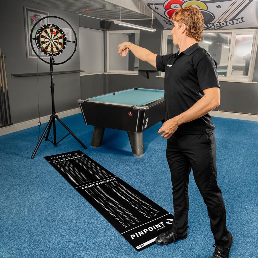 PINPOINT 360 Degree LED Dartboard Surround Light – Shadow-Free Professional LED Illumination 6500K with Dimmer – Easy Fit for Standard Dartboards