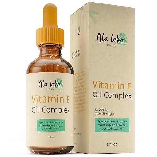 Aceite orgánico de vitamina E con aceite de jojoba y macadamia, aceite de vitamina E para cara, piel, cabello y cuerpo, aceite de vitamina E puro