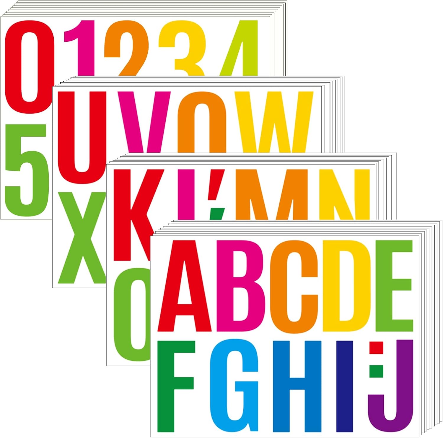 400 Pcs 40 Sheets 5 Inch Large Letter Stickers Bulletin Board Letters Mailbox Numbers Stickers for Mailbox, Signs, Window, Cars, Trucks, Home, Classroom, Business, Address Number (5 Inch, White)