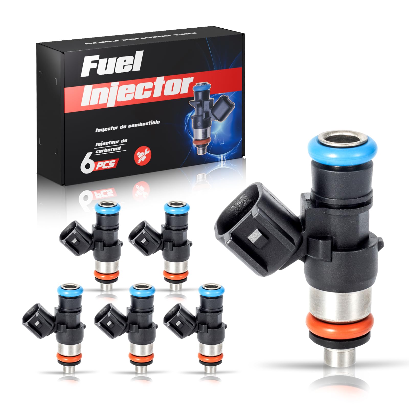 ENA Fuel Injector for FJ1116 0280158191 BR3Z9F593B BR3E9F593F5A Set of 6 Compatible with Lincoln Ford F150 Edge Explorer Flex Taurus Continental MKS MKT MKX MKZ V6 2.7L 3.5L 3.7L 2011-2017 2018 2019
