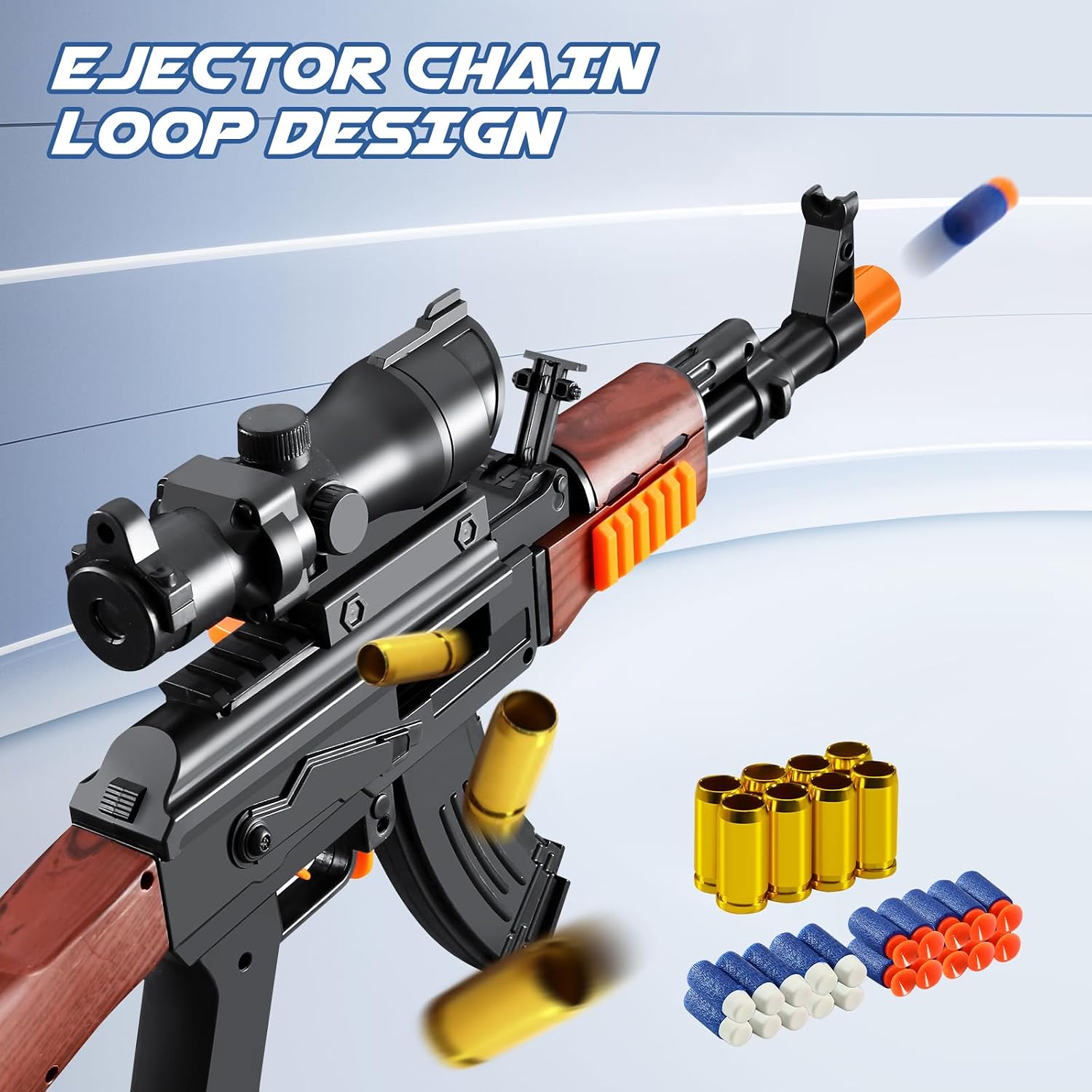 Shushuzz Toy Gun for Outdoor Play – No batteries needed. Pull, aim, and launch soft foam bullets up to 10 meters. Perfect for backyard target games and camping roleplay. Recommended for boys age 8-12.