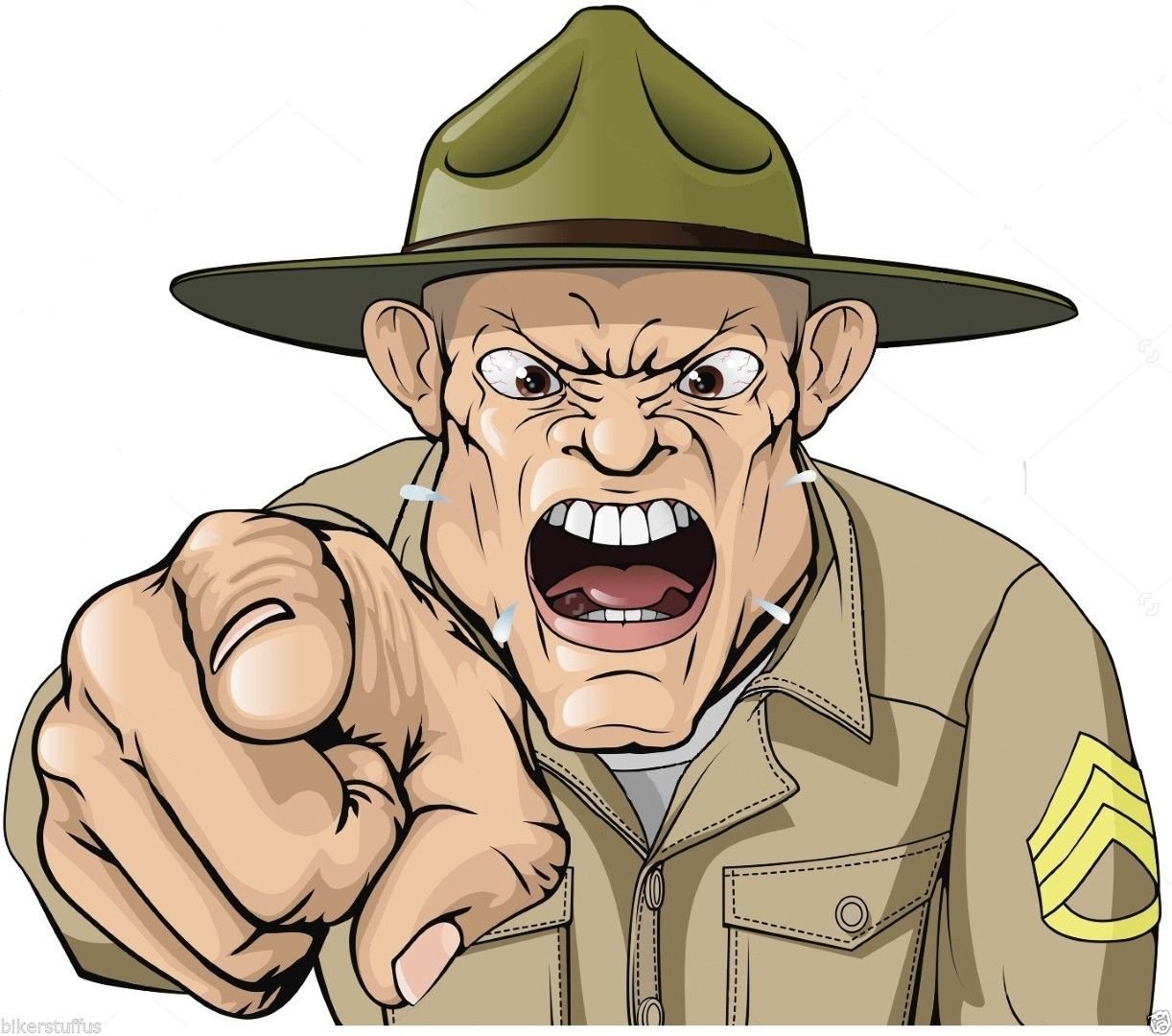 Angry Army Drill Sergeant Bumper Sticker Laptop Sticker Helmet Sticker