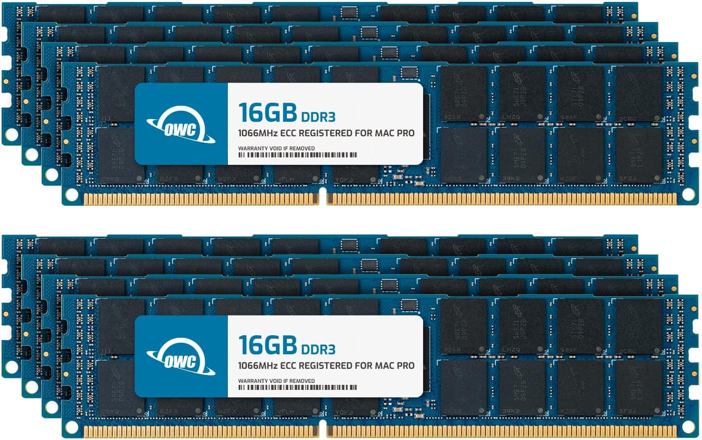 OWC 128GB (8x16GB) DDR3 ECC Registered CL7 PC3-8500 1066MHz SDRAM Memory Ram Upgrade Module Compatible with 2009-2010 Mac Pro Nehalem, Xserve 2009 (OWC85MP3S9M128K)