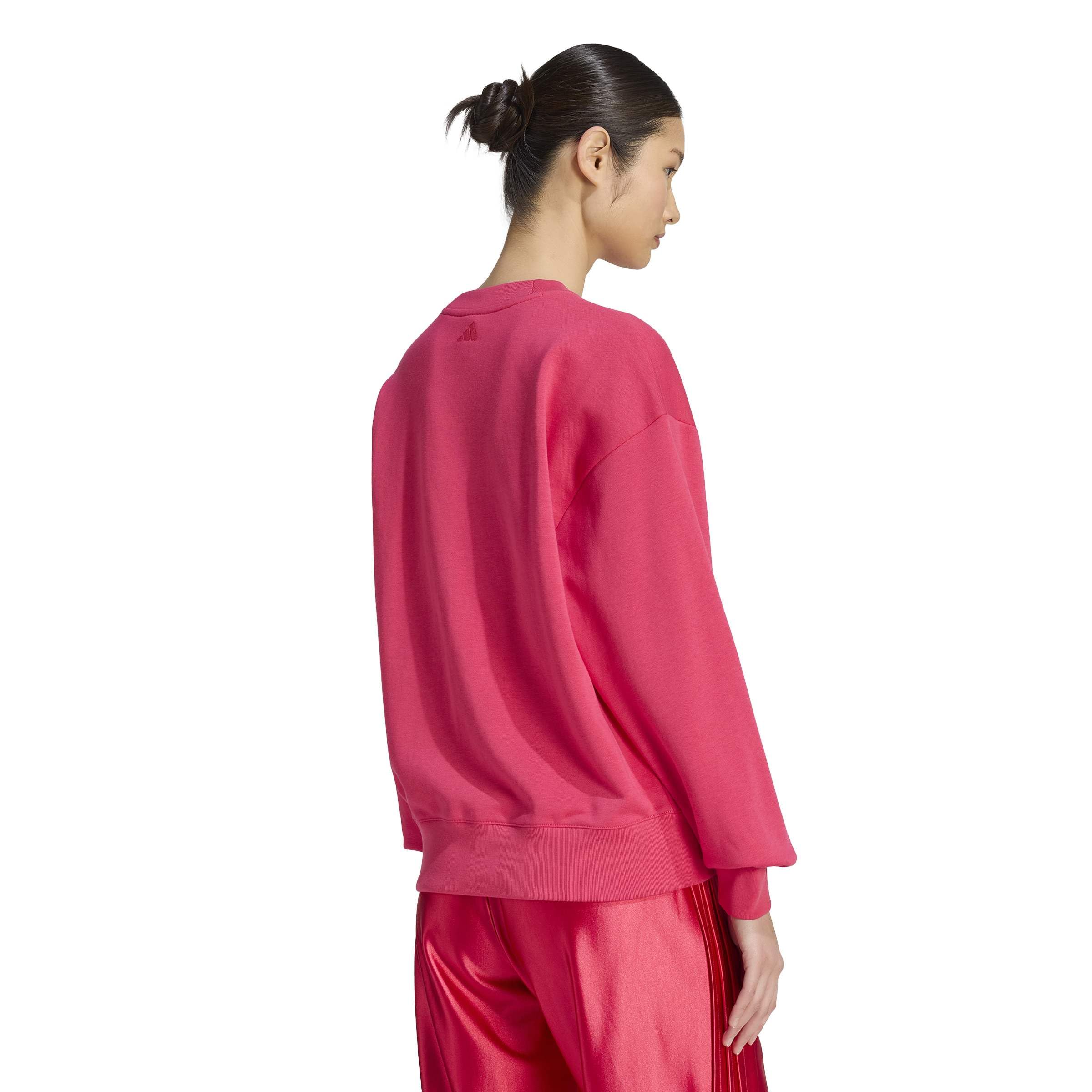 adidas Kobiety Seasonal Essentials Satin V-Neck Sweatshirt, power pink, S