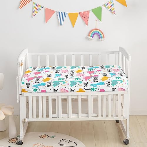 Miniatura 3 de Axolotl Juego de ropa de cama de cuna para niña, juego de edredón de cuna de dinosaurio de dibujos animados, juego de ropa de cama suave de 3 piezas