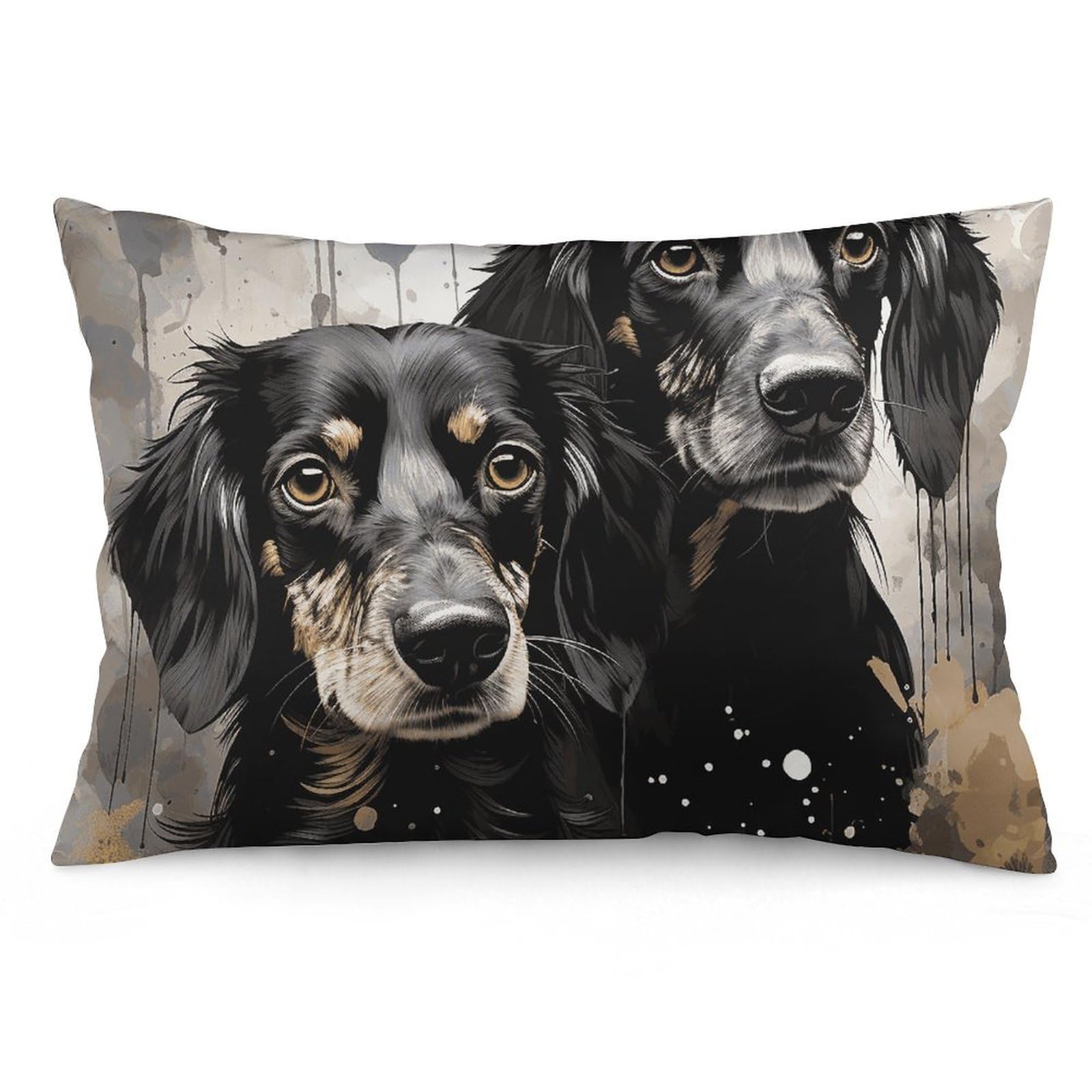 NTVOWPZO 2 Pack Decoration Throw Pillow Covers 12 "x20 Pillowcases Covers Black Dachshund Pillowcases Modern Farmhouse Home Decor Sofa Cushions Covers for Couch Bed Living Room