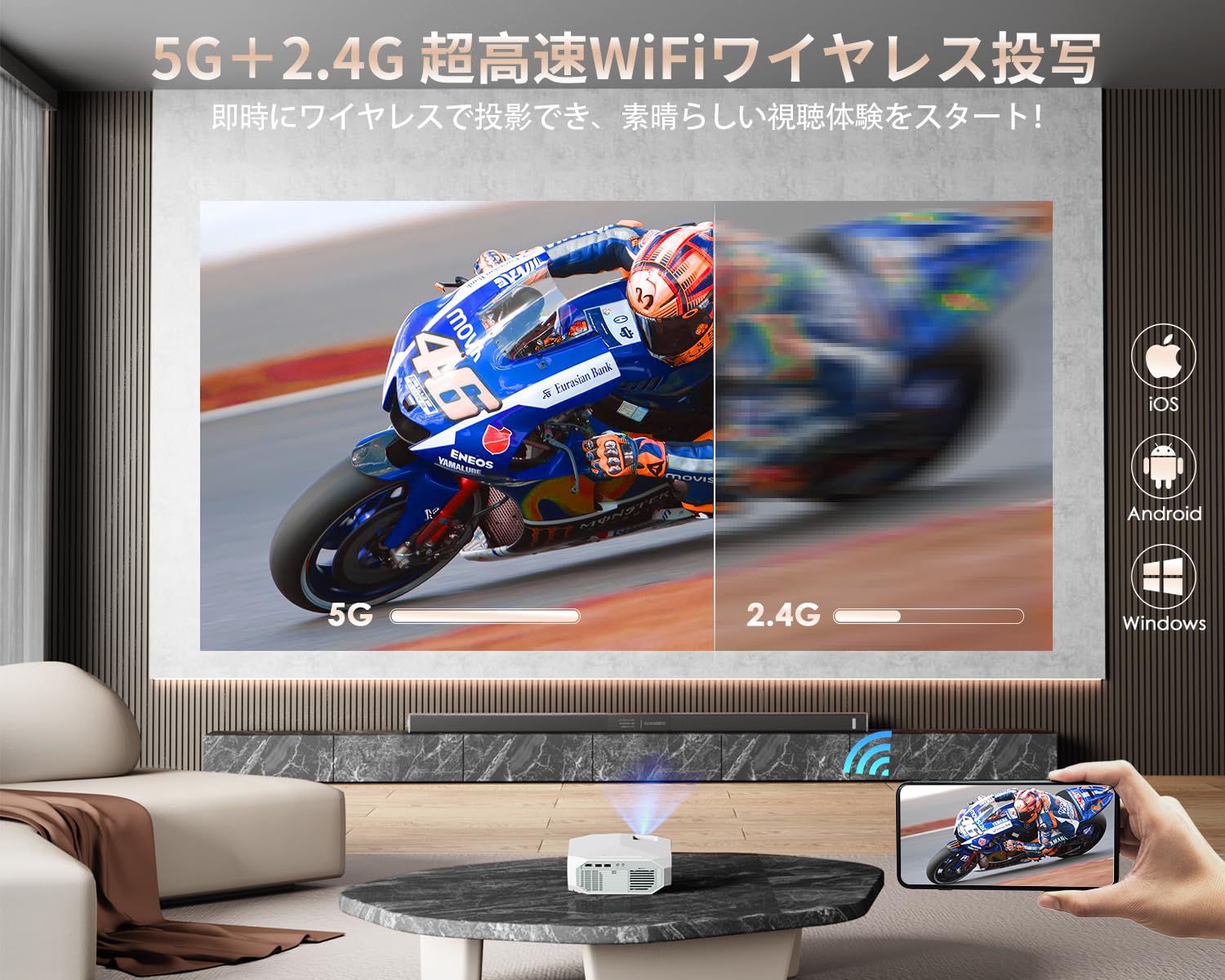 Amazon.co.jp: YOWHICK プロジェクター 家庭用 小型 【1080Pネイティブ 