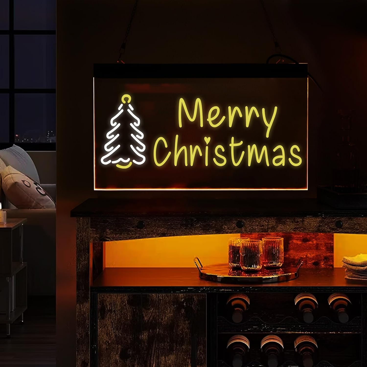 Merry Christmas Tree Dual Color LED Neon Sign Christmas Tree Neon Sign, Merry Christmas Neon Sign, Christmas Neon Light, Neon Christmas Led Signs Custom Neon Sign