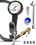 Gonflateur de pneus avec jauge de pression – Cadran large, pivotant Air Chuck avec Gauge et Air Accessoires pour compresseur – 100 PSI