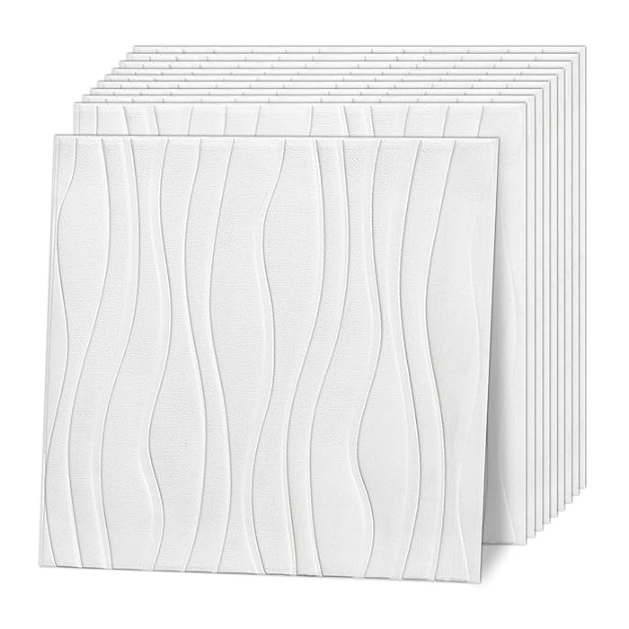 Buy WASAIT 3D Wall Panels Peel and Stick Wave 57.5 Sq. Ft Large Faux