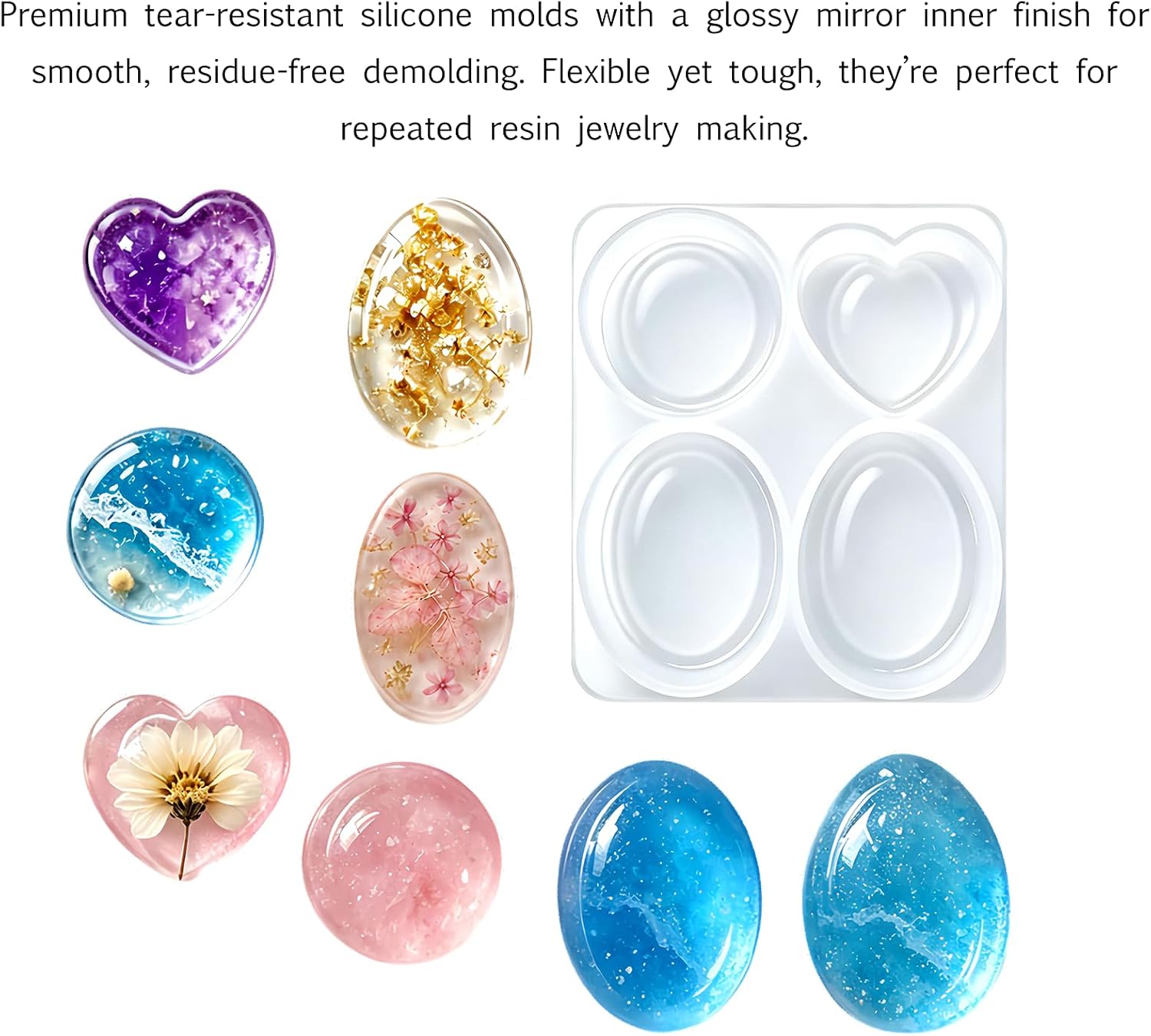 2PCS Thumb Worry Stone Silicone Molds Epoxy Resin Anxiety Relief