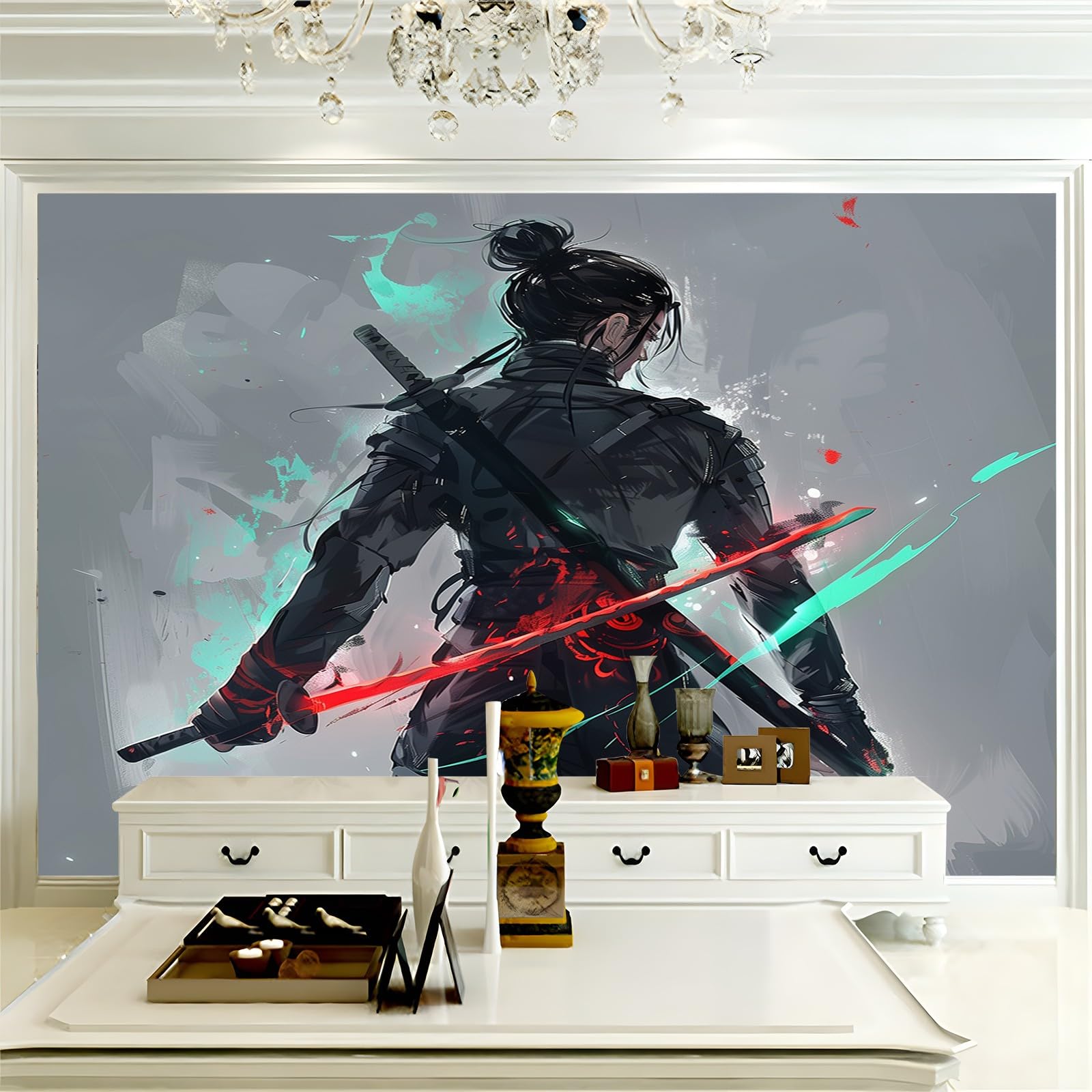 Fototapete Japanische Anime-Charaktere 300x210 cm Vlies Tapete 3D Effekt Moderne Wandtapete Dekoration, für Wohnzimmer Schlafzimmer TV-Hintergrund Wanddeko Wallpaper