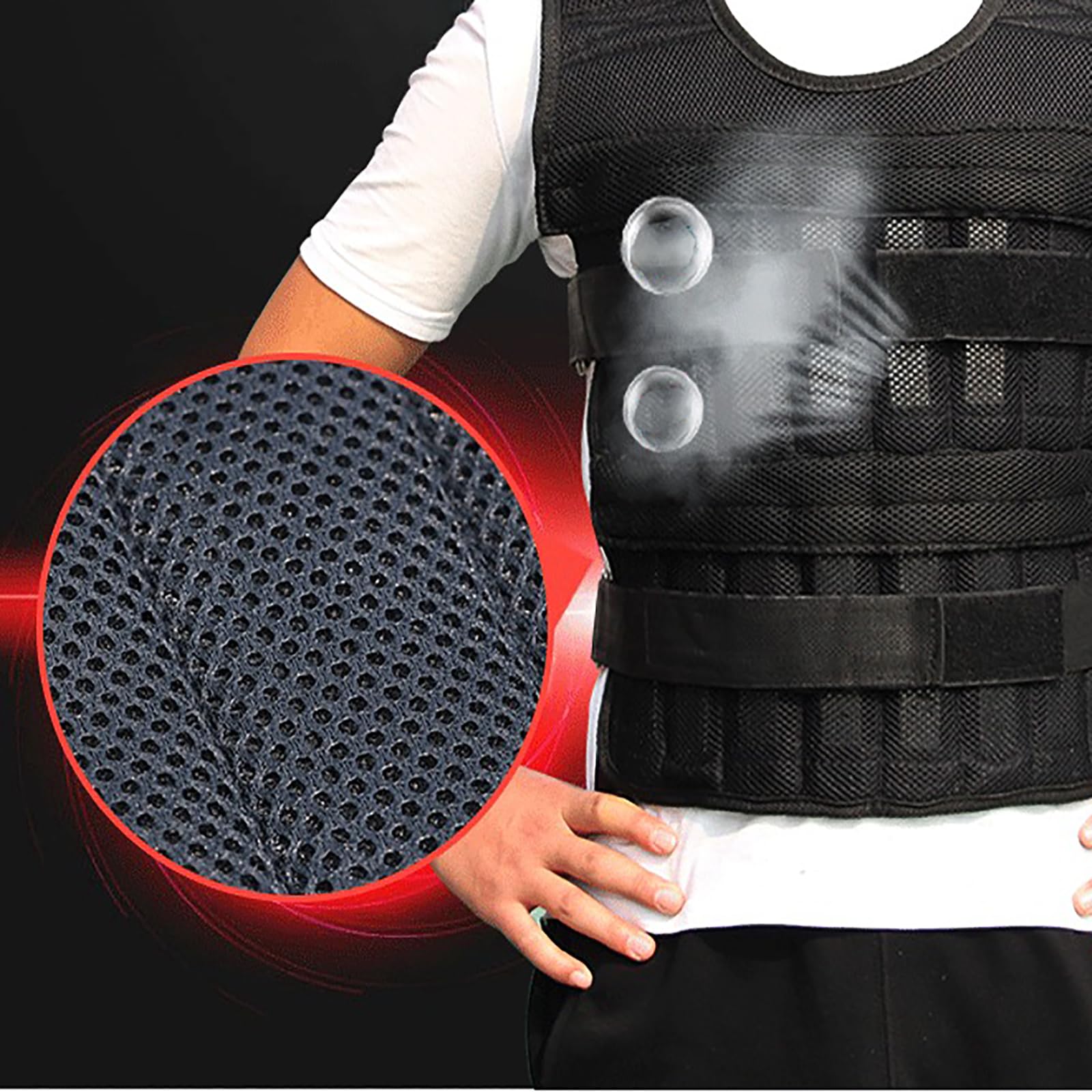 Chaleco lastrado de 10 kg para hombres y mujeres, chaleco de entrenamiento de fuerza con bolsillo, sin pesas, para ejercicio al aire libre y deportes