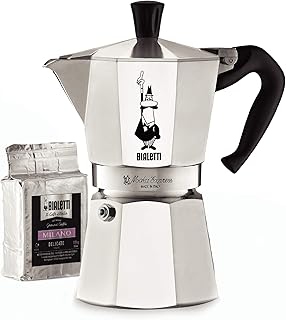 Bialetti 06651 Moka Express Stovetop Maker with Free Ground Coffee, 6 -Cup & Coffee, Aluminum Price In India