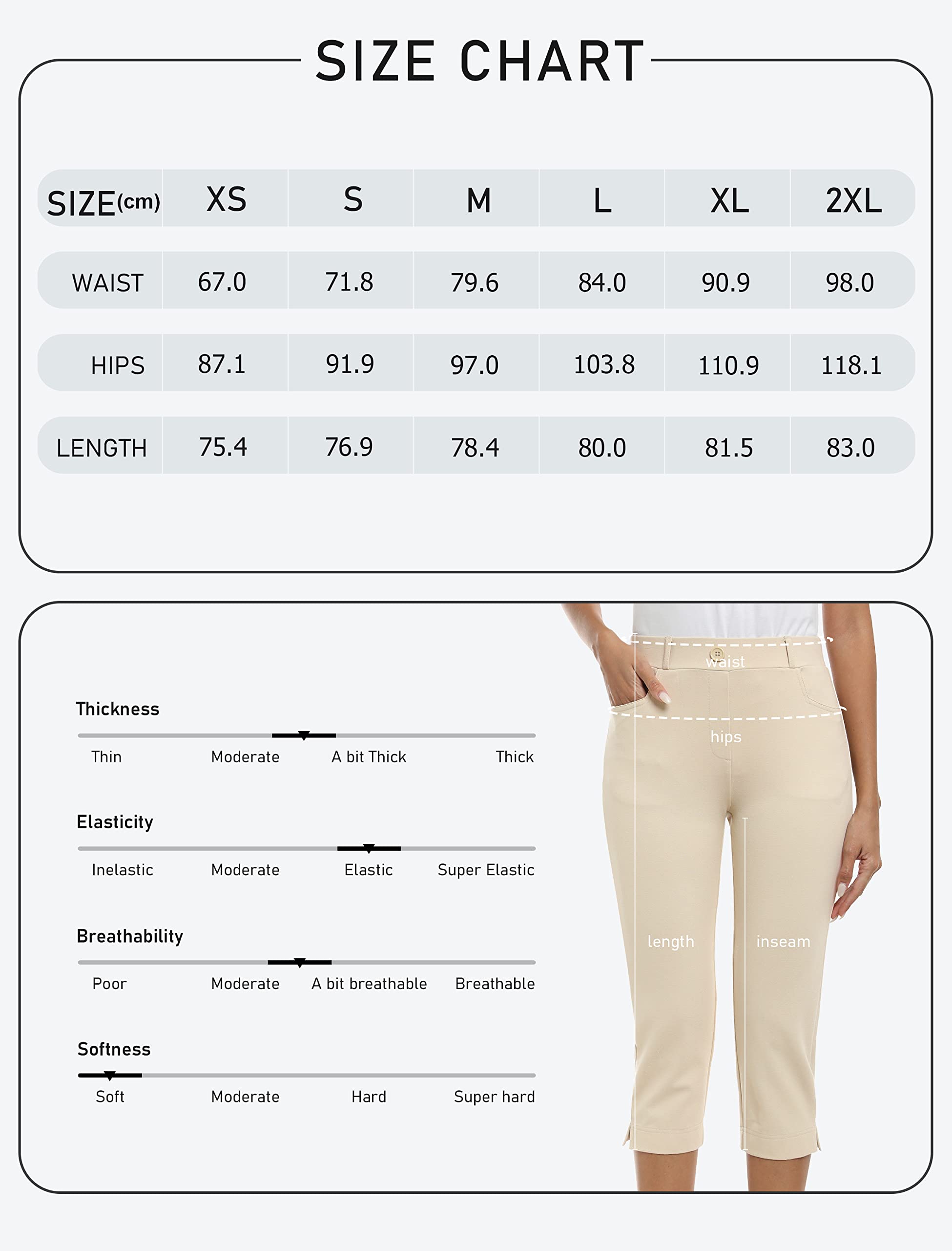 Pantalones de Capri para Mujer Cintura Alta Oficina Trabajo Negocios Casual Yoga Leggings Verano Pantalones con Bolsillos