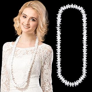 Pikake Lei Hawaiian Luau Lei Hawaiian Wedding Accessories Artificial Pikake Garland for Wedding Party, 3.28ft