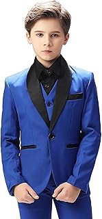 Boy Suits Tuxedo Slim Fit Suit for Boys Kids Toddler Dress Outfit with Coat, Pants, Vest Set No Tail - Buy now