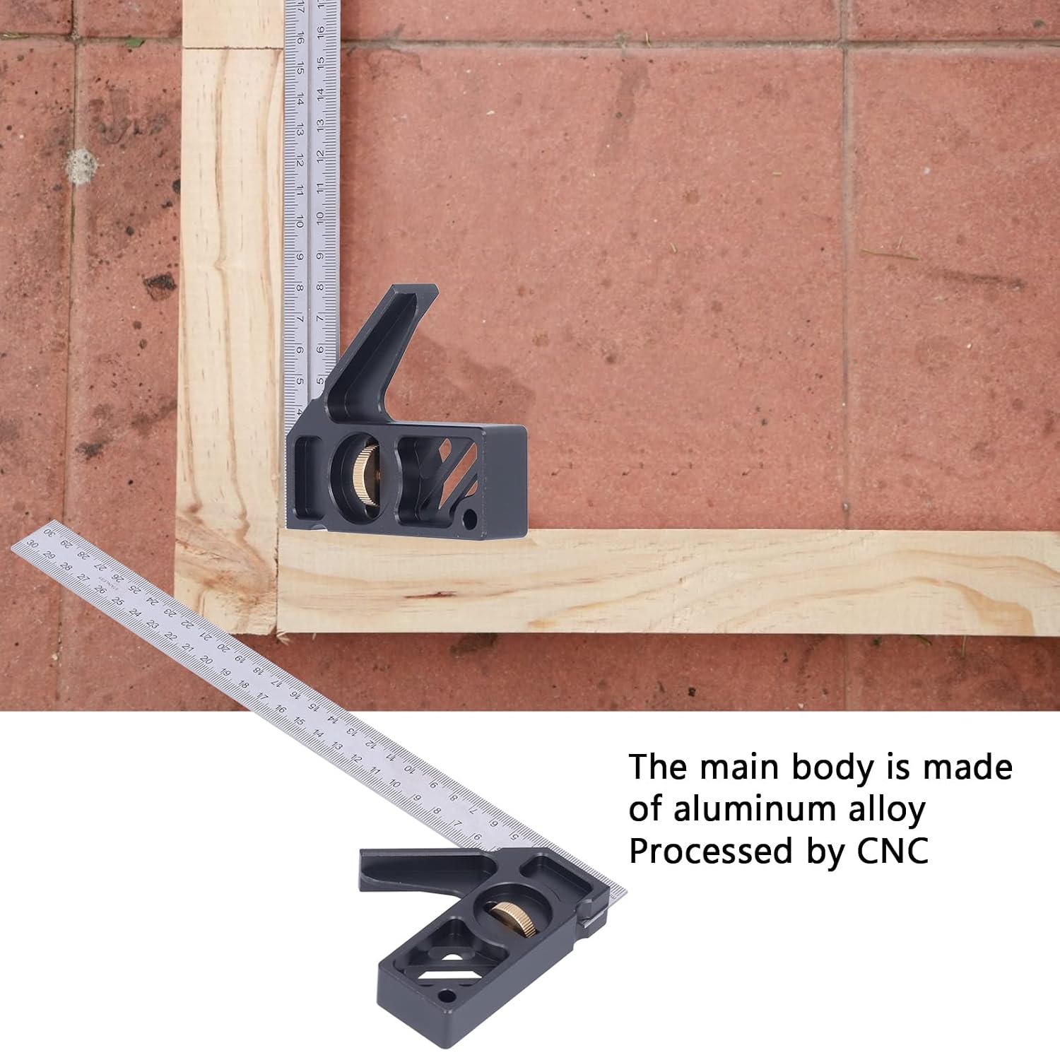 Active Angle Ruler Stainless Steel Multi Function Digital Protractor Measuring Tool for Woodworking DIY Construction and Carpentry Aluminum Alloy 300mm