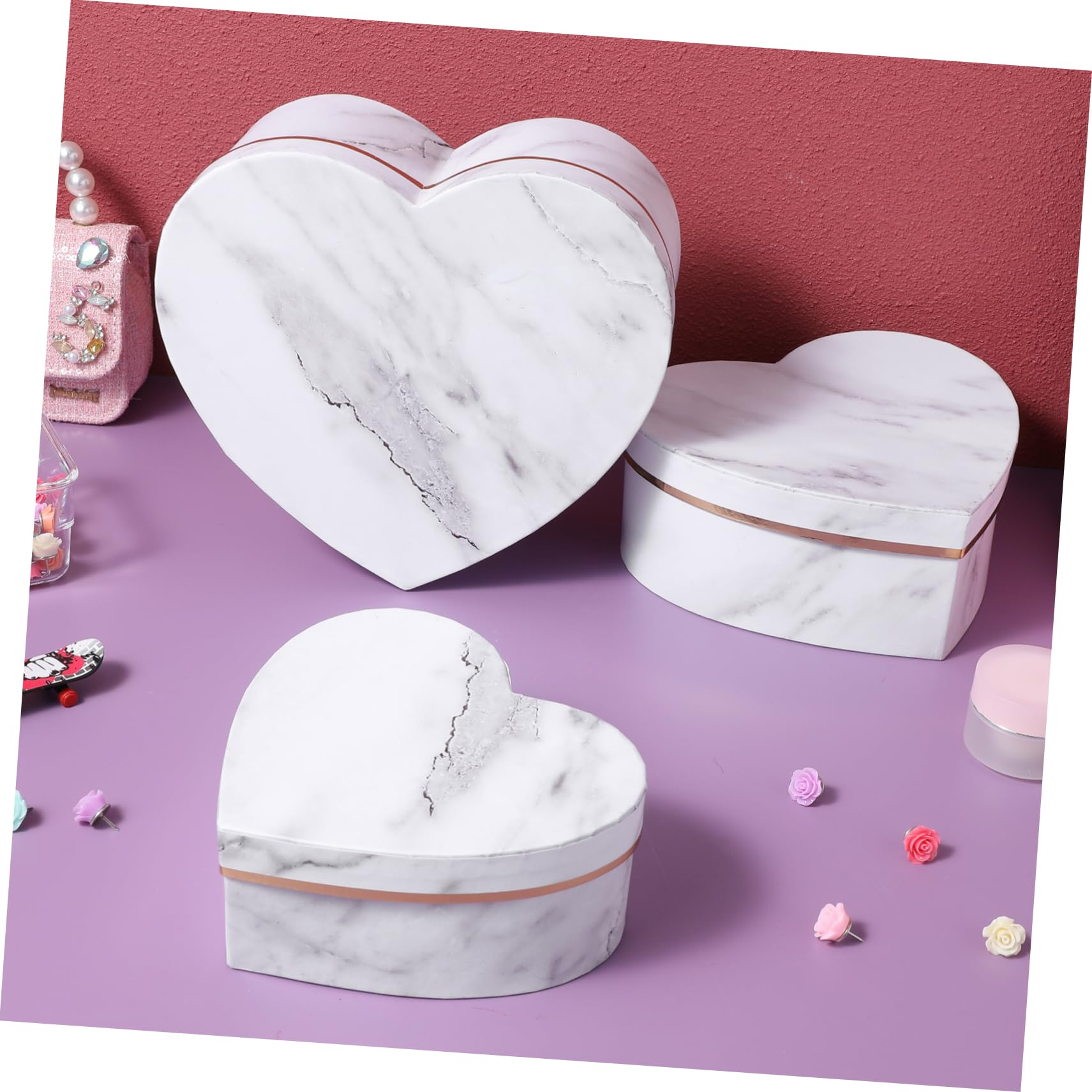 Hemobllo Herz Geschenkbox 3 Stück aus Papierkarton mit Feiner Verarbeitung und Tragbarem Design Herzförmige Geschenkverpackung für Hochzeitsparty und Elegante Geschenkbox