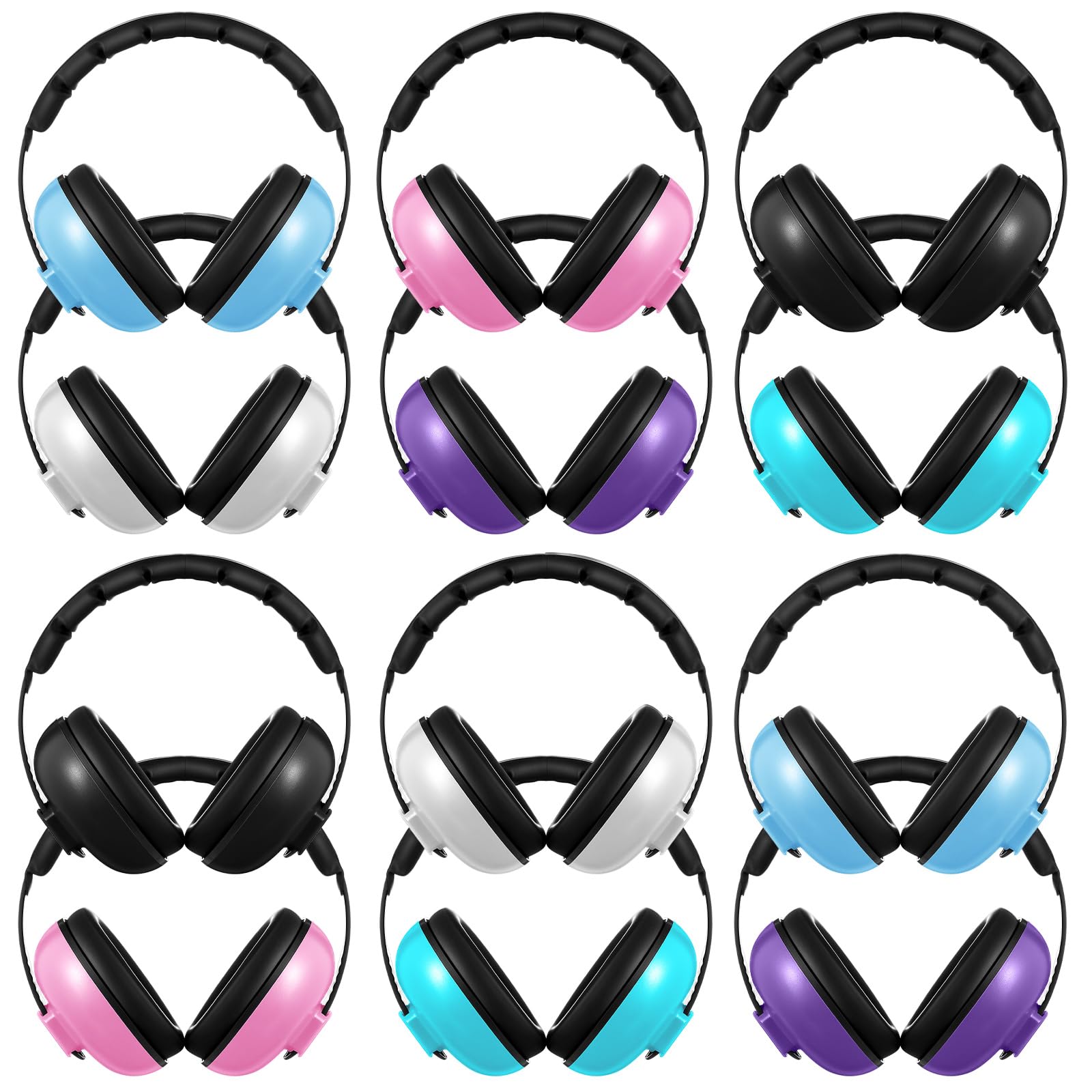 Amylove 12 Pcs Baby Noise Cancelling Headphones Ear Protection Ear Muffs Bulk 27db Noise Reduction Hearing Earmuff for 3 Months to 3 Years Infants and