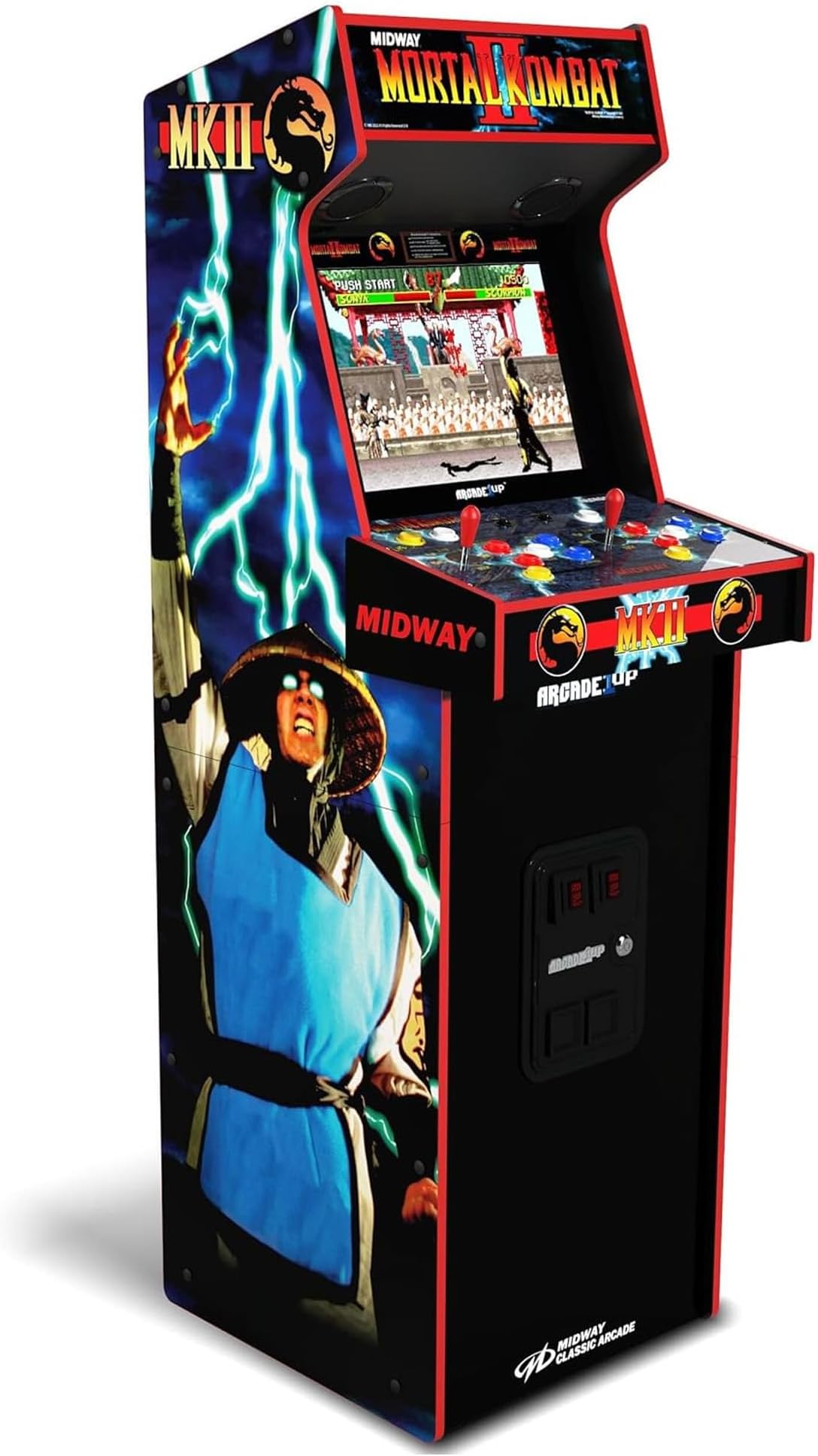 Arcade1Up Mortal Kombat II Deluxe Arcade Machine for Home - 5 Feet Tall - 14 Classic Games
