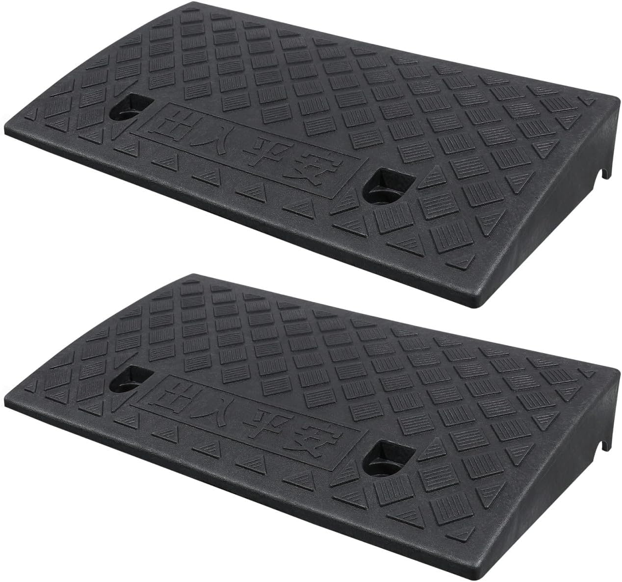 2pcs Plastic Slope Mat Ramps Automotive Heavy Driveway Ramp Duty Motorcycle Dolly Driveways Trucks Ramp for Car Truck Ramp for Motorcycle Ramp for Car