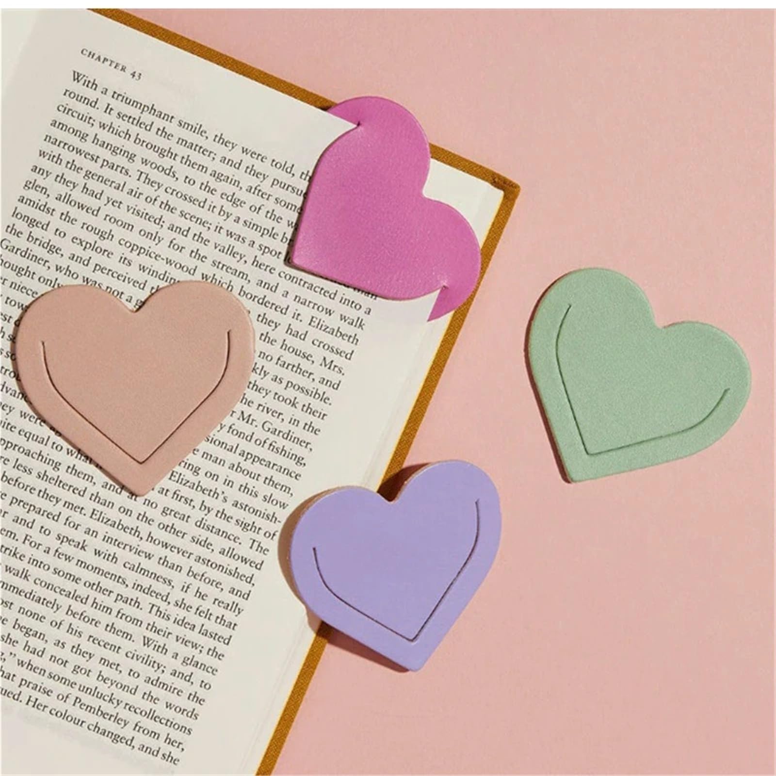 Segnalibro Angolare Segnalibro in PU a forma di cuore