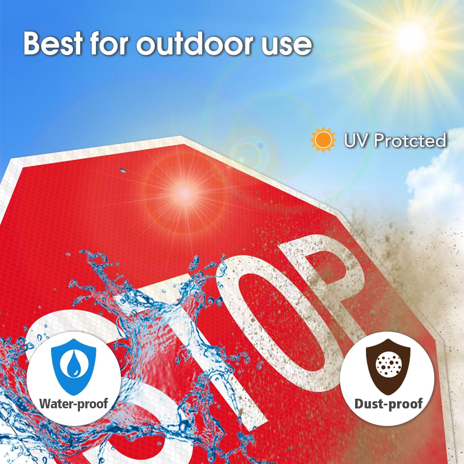 GicnKeuz Stop Signs Traffic Signs 30 x 30 Inches, High Intensity - Engineer Grade Reflective Aluminum Sheeting, Rust Free Metal Stop Sign Street Road Sign, Weather Resistant, Waterproof, Fade Resistant, 2 Pre-drilled Holes (1-PACK)