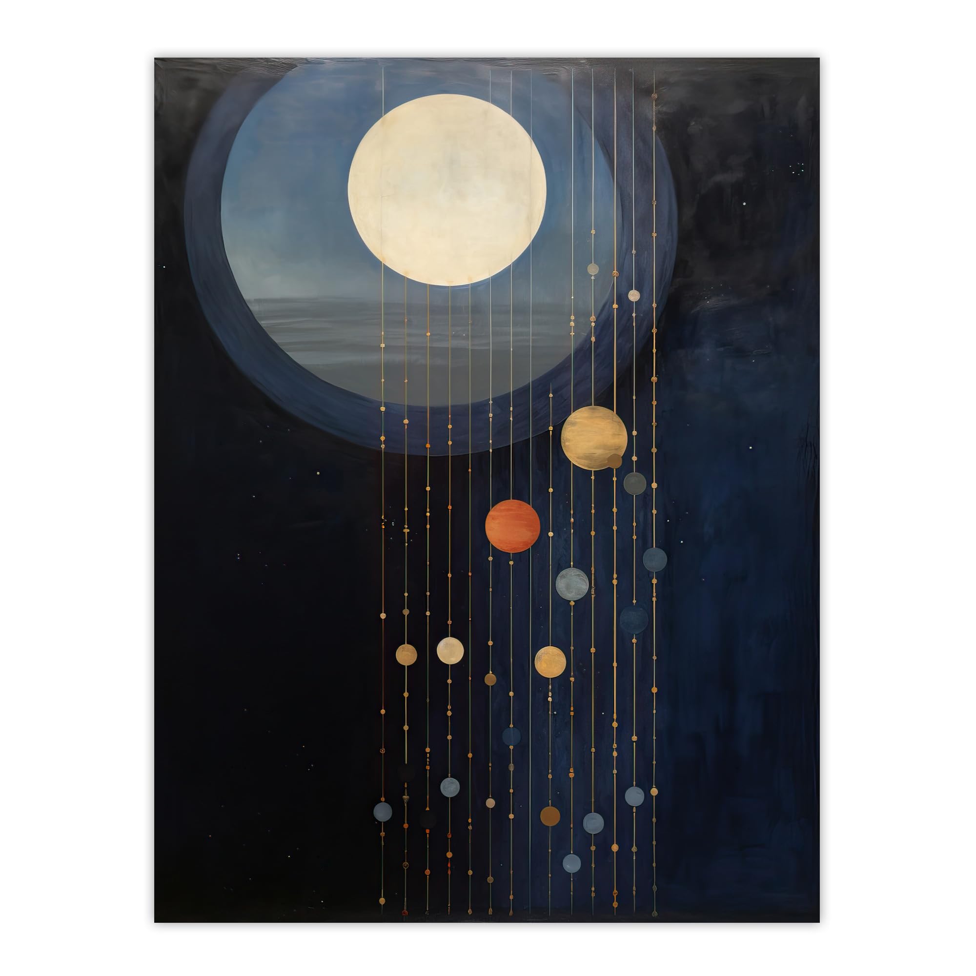 Wee Blue Coo Wall Art Print Lost In Space Dreams Planet Strings Surreal Oil Painting Poster W18" x H24"