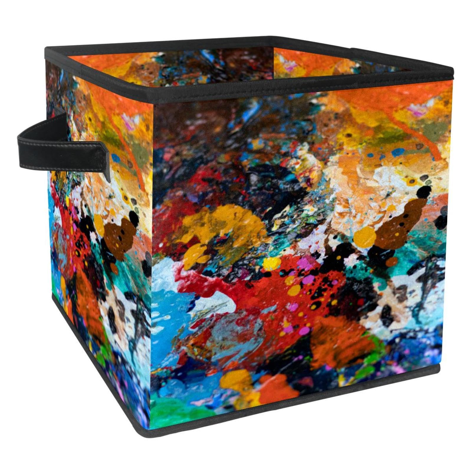 Boîte de rangement pliable en tissu design peinture à l'huile pour trier la maison