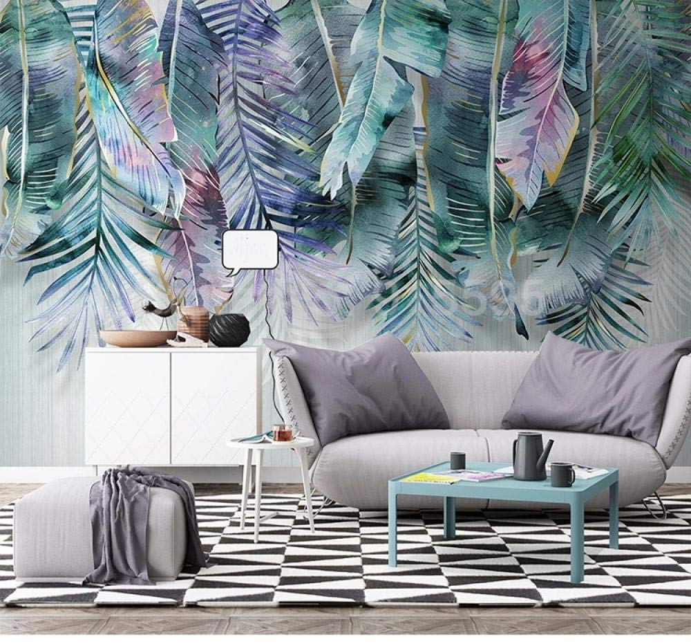 Papier peint plante tropicale 3D pour transformer votre salon en oasis urbaine moderne