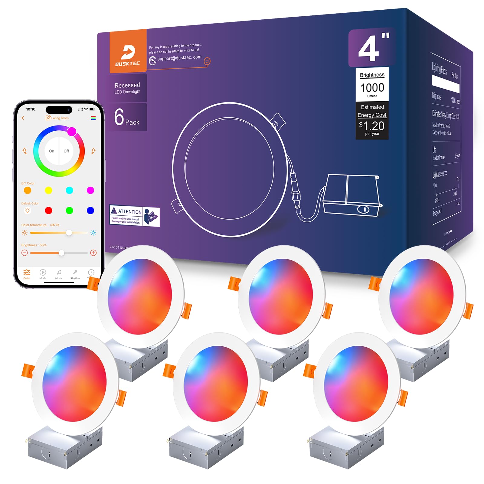 DUSKTEC 4 Inch Smart Recessed Lighting