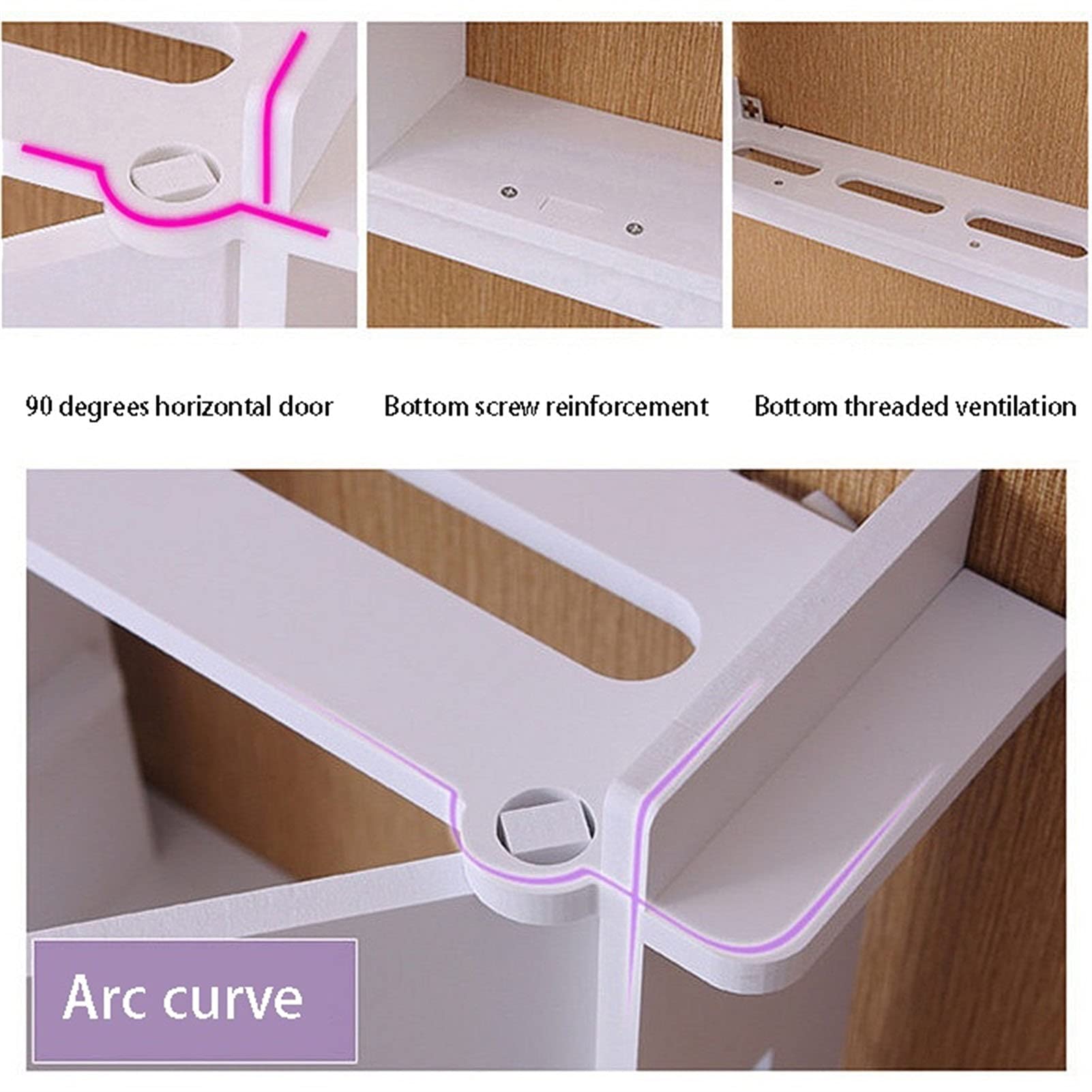 Scatola portaoggetti decorativa da parete, per la gestione dei cavi, rifugio sicuro ed elegante per router e cavi, design cavo per una facile installazione