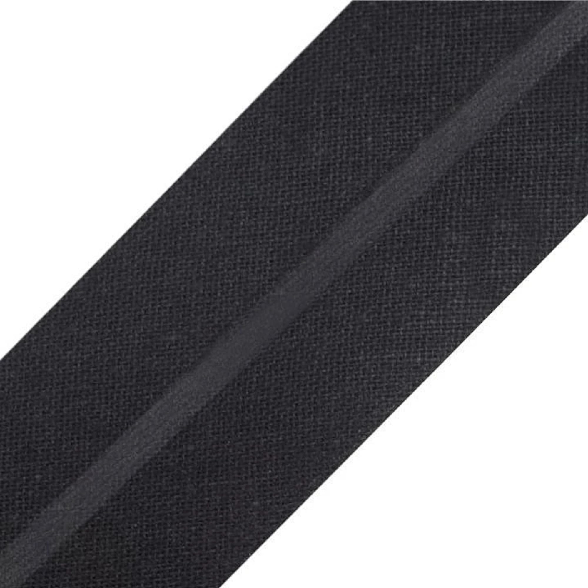 Biais de couture en coton noir pour border un tissu de création ou un coussin