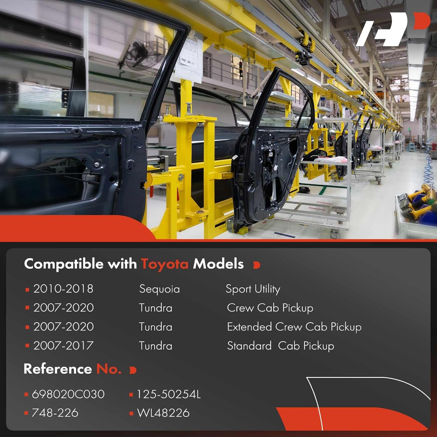 A-Premium Front Left Power Window Regulator with Motor Compatible with Toyota Tundra 2007-2020, Sequoia 2010-2018, Front Driver Side