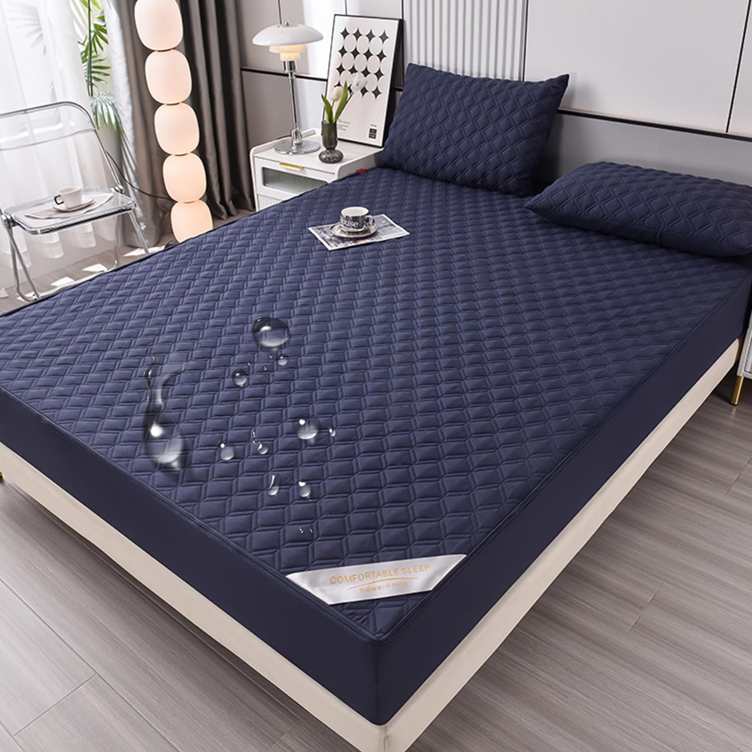 Yellow,90 * 200+10cm,LDLCYCN Waterproof Mattress Protector Customizable with Zipper Zip Up Fitted Sheet 6 Side Full Wrap Mattress Cover Comfortable Breathable Mattress Encasement Mattress Topper