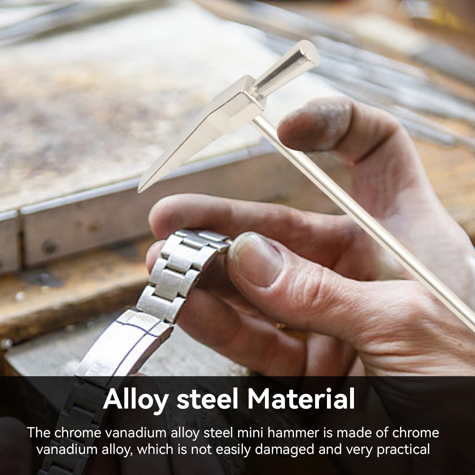 Round Head Hammer Woodworking Nail Puncher Hammer Steel Chisel Hammer Jewelry Making Metal Forming Tool Multifunctional Mini Hammer Watch Repair Hand Tool Portable Jewelry Repair Hammer - Image 3