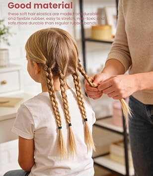 500pcs Small Elastic Hair Bands, Hair Bands Suitable for Women and Children With Braided Hair - Black
