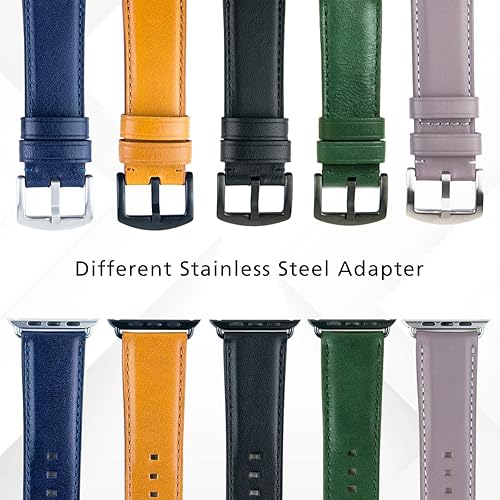 Miniatura 4 de Alto Correa de cuero compatible con Apple Watch Band de 1.929 in, 1.732 in, 1.772 in, 1.654 in, correa de repuesto de cuero de grano completo