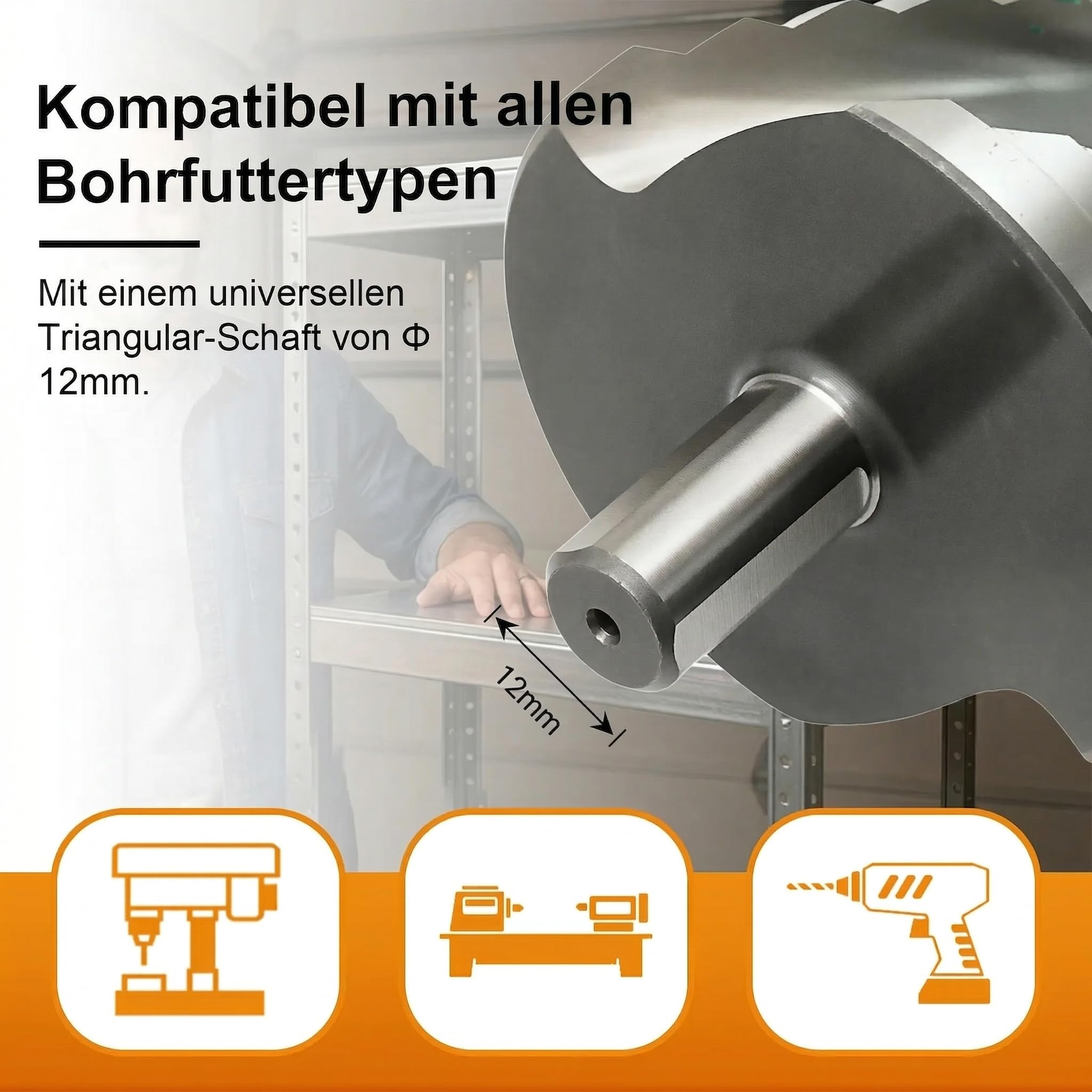 Stufenbohrer HSS, Kegelbohrer Ø6-60mm mit 12mm Schaft | Schälbohrer für Metall, Kunststoff und Holz, 12 Stufen konusbohrer,kunststoffbohrer