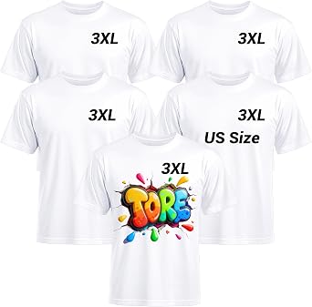Joyclub 5 Pack Sublimation t Shirts Blanks Bulk White Polyester Unisex | Wholesale crew neck short sleeves for adult HTV vinyl embroidery graffiti, polyester blanks for teams, events and DIY batches