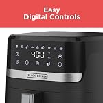 BLACK+DECKER Purifry 6QT Air Fryer, goût frit et croustillant sans la graisse, Plus Cuire, déshydrater et garder les aliments chauds, écran tactile numérique et arrêt automatique