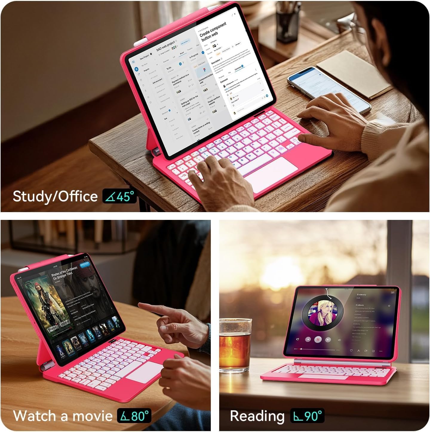 for iPad 9th Generation Case with Keyboard，– Magic Magnetic Keyboard Case for iPad 10.2 9th/8th/7th Gen & Air 3,Pro 10.5, Multi-Touch Trackpad - Backlit - Floating Cantilever Stand Wireless Keyboard
