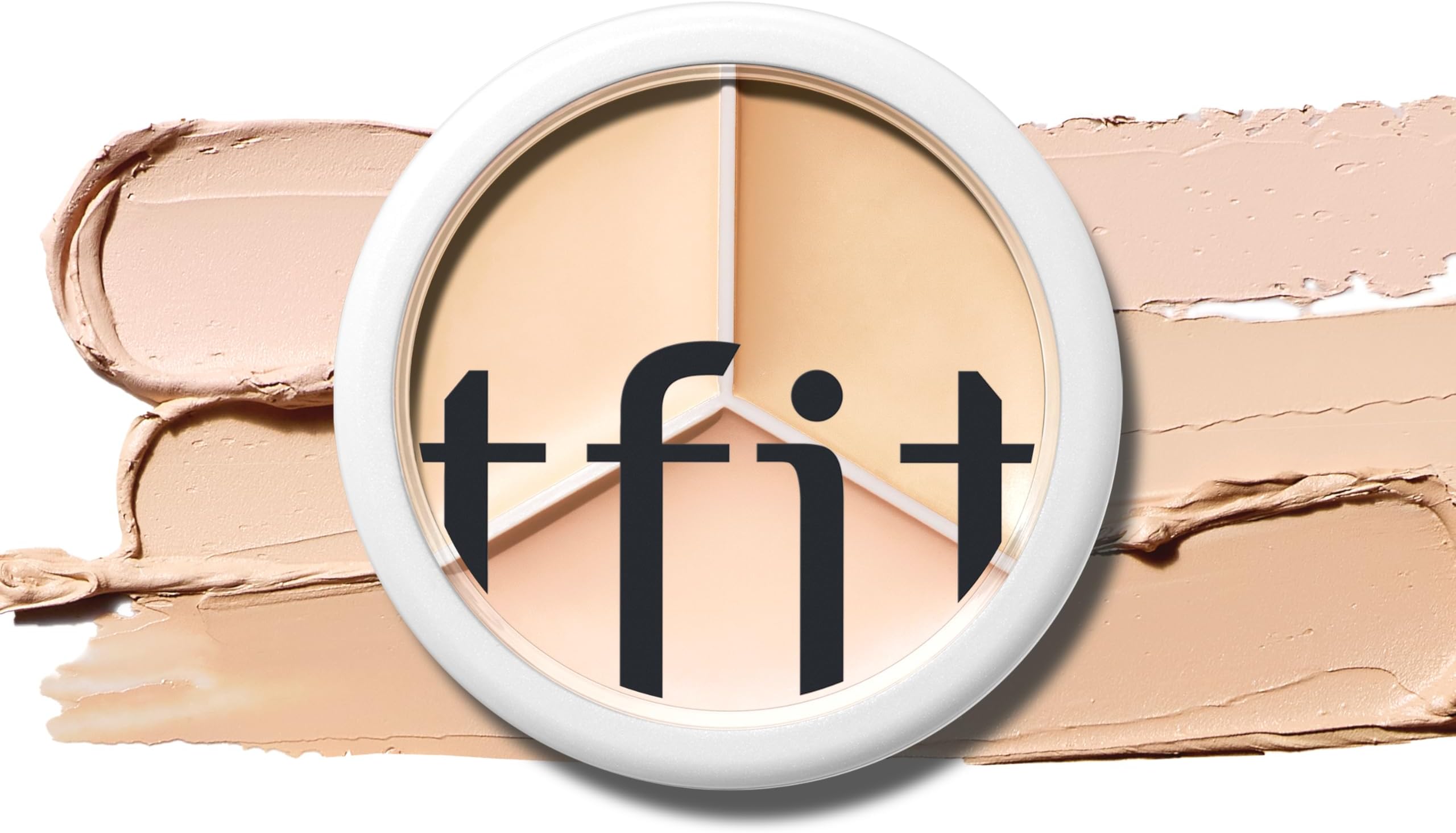 TFIT Multi-Use Pot Concealer - Triple Palette | High-Pigmented, Full Coverage & Crease-Proof | Korean Concealer for Dark Circles, Redness & Blemishes (00 Light, 15g)