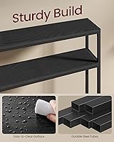 Vista 4 de VASAGLE Mesa consola, mesa de sofá estrecha de 2 niveles con 2 estantes, 7.9 x 31.5 x 31.5 pulgadas, para sala de estar, pasillo, entrada, gris