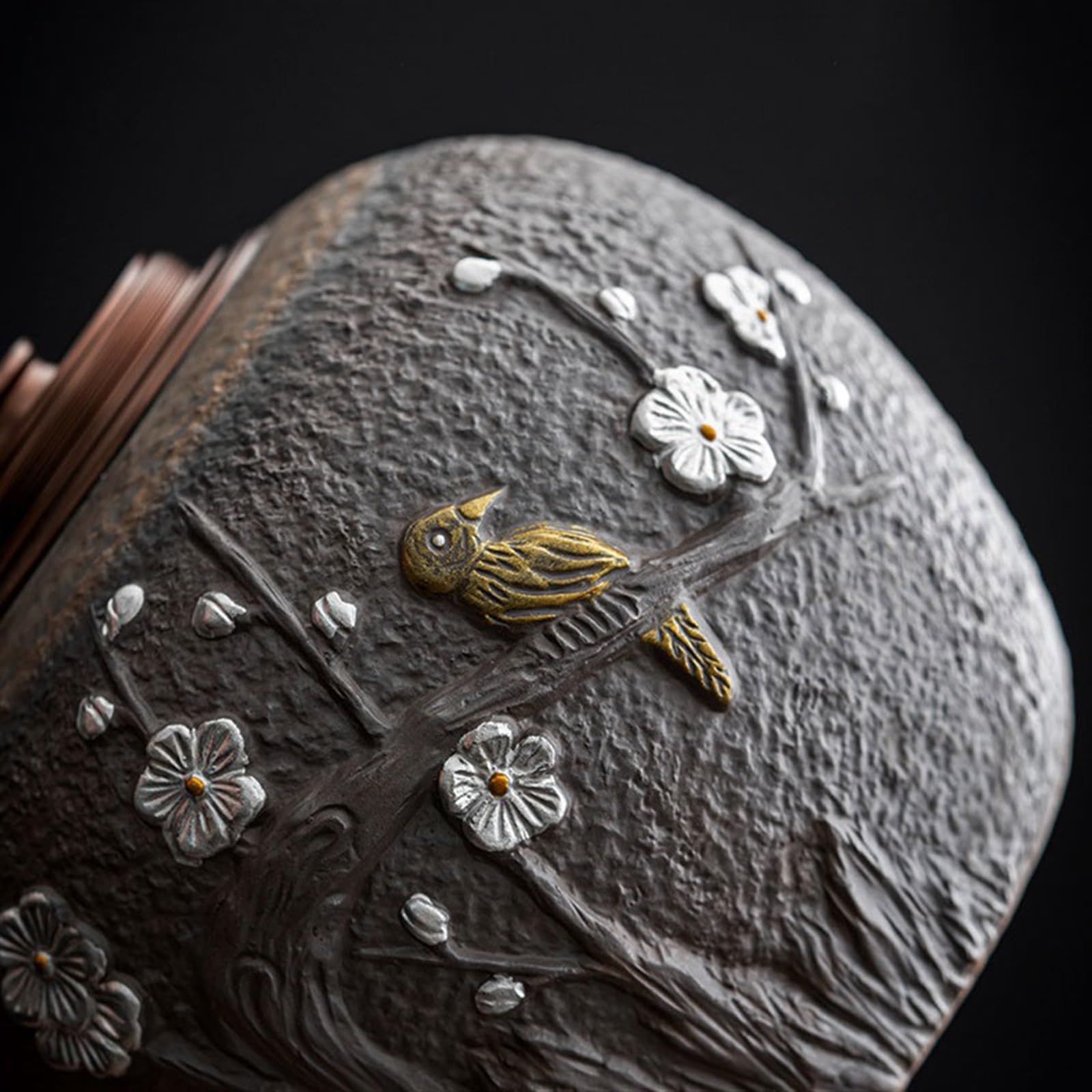 pojemniki na herbatę, kawę i cukier Ceramiczny duży pojemnik na herbatę z podwójną metalową pokrywką i szczelnym słoikiem do przechowywania